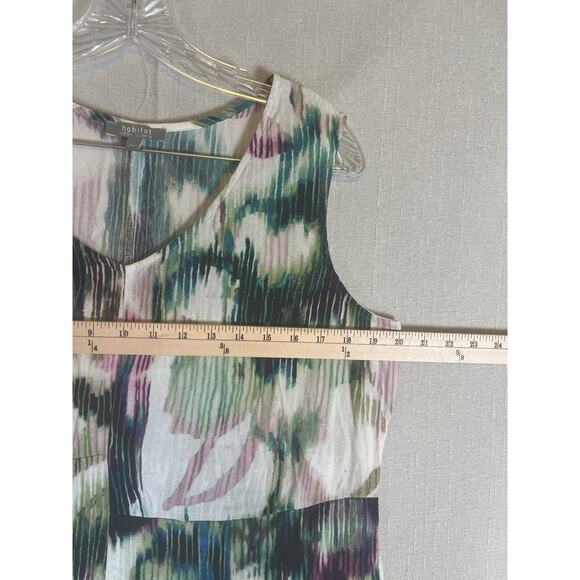 Habitat Tropical Sleeveless Dress Large Colorful Pockets Abstract Art To Wear - Picture 4 of 9